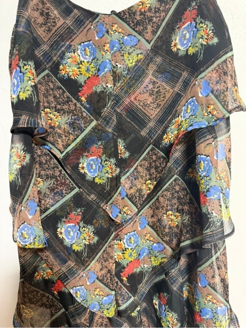 Free People Floral Ruffle Tiered Dress Size 4 - Picture 5 of 7